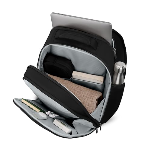 Samsonite Paralux Everyday Backpack - Laptop & Tablet Backpack with 5 Compartments, Removable TecKit™ Pouch, Microsuede Trim, Water Bottle Pockets - Work, Commute & Travel Bag - Black - color: Black