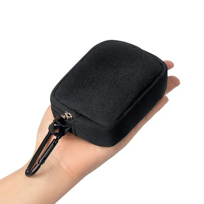 2-Piece Mini Pouch with Carabiner Clip, Unisex Small Organizer Case for Electronics, Makeup, and Accessories (Black) - color: Black
