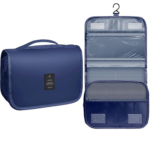 Toiletry Bag Travel Bag with Hanging Hook, Waterproof Capacity Hanging Multifunctional Makeup Bag for Toiletries, Portable Cosmetic Bag Travel Organizer for Women and Men(Royal Blue) - color: A6-Royal Blue