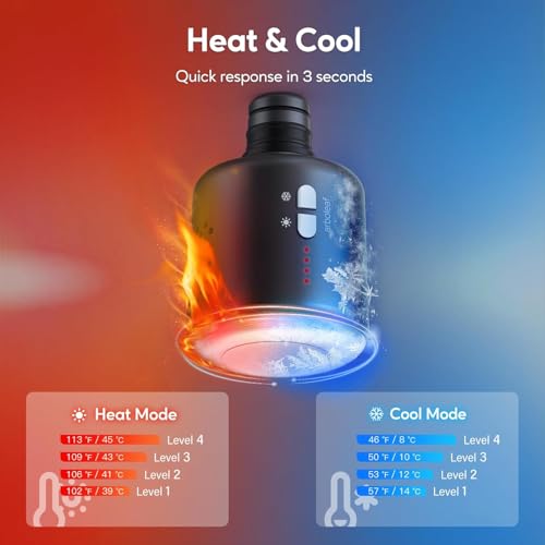 arboleaf Thermacool Massage Gun Deep Tissue with Heat and Cold Head, Full-Metal Electric Portable Hand Held Massager Gun for Back, Body Sore Muscles, Pain Relief - color: Slategray