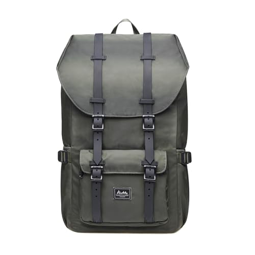 KAUKKO Travel Laptop Backpack Outdoor Rucksack Casual Backpack Fits 15.6"(Nylon Green) - color: Nylon Armygreen, size: Large