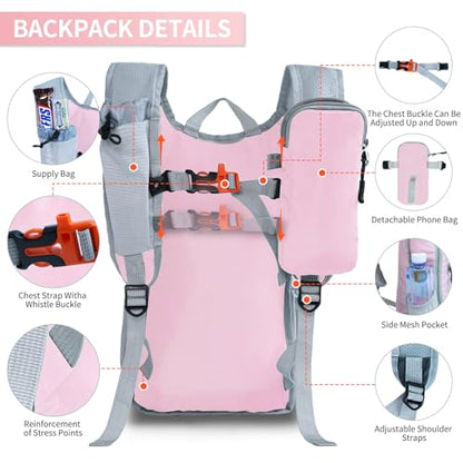 Hiking Backpack 10L/15L Small Daypack Lightweight Packable Travel Foldable Water Resistan for Women Men (Pink, 10L) - color: Pink, size: 10L