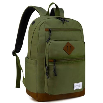 Chase Chic School Backpack for Men Women,Water Resistant Bookbag/Schoolbag/Daypack for Teen Boys Girls High School,College,Work,Travel Green - color: Green