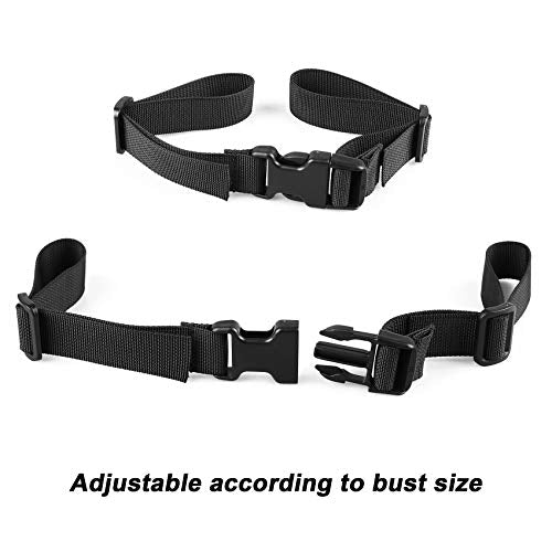XTACER Backpack Chest Strap Adjustable Backpack Sternum Strap Chest Belt with Buckle (Pack of 4) - color: BLACK