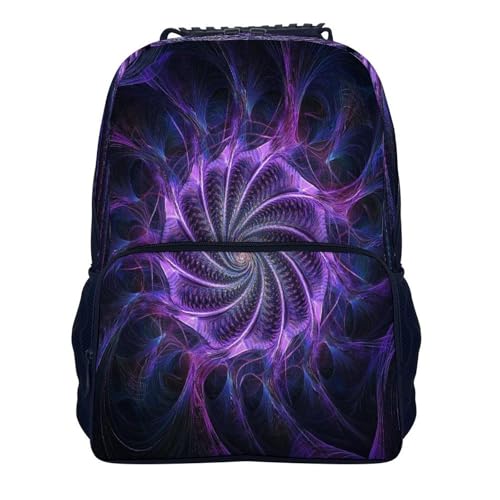 Supdreamc Daypack Backpack Polyester Anti-Theft Multipurpose Purple Tie Dye Trippy Art Bookbag Big Capacity Travel Hiking Camping Rucksack With Smooth Zippers - color: Pattern 428