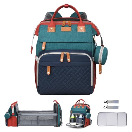 Baby Diaper Bags with Changing Station Multifunctional Waterproof Diaper Bag Backpack Travel Baby Bag with Changing Pad, Pacifier Case,Baby Essentials(Multicolor) - color: Up-multicolor