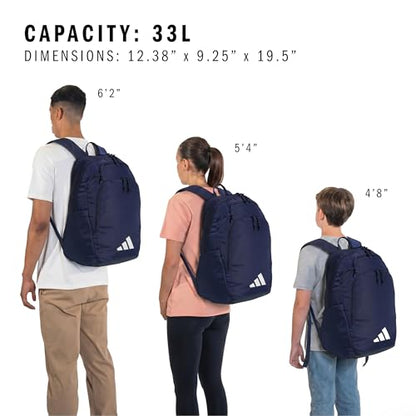 adidas Defender 5 Backpack for Sports, Gym, School and Travel, 33L, Navy Blue, OSFA - color: Navy Blue