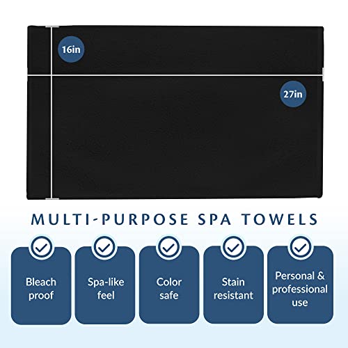Black Bleach Proof Towels Set, 96 Pack 100% Cotton 16" X 27" Color Safe, Stain Resistant, Quick Drying Towels for Beauty, Hair and Nail Salon, Gym, Spa and Home Hair Care - size: 96 Pack