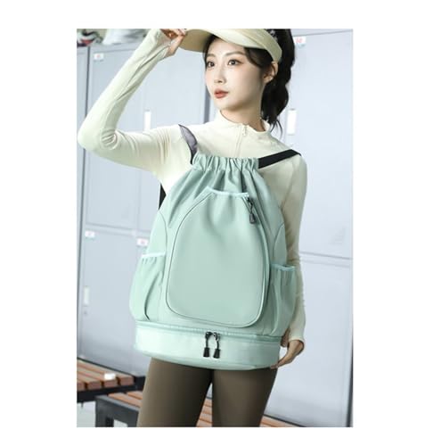 Multifunctional sports bag, backpack, independent shoe compartment, can hold basketball, badminton and tennis(Mint green) - color: Mint Green
