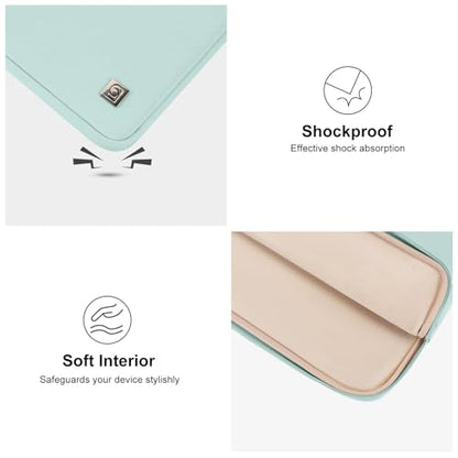 DOMISO Laptop Case Laptop Sleeve Cover Compatible with 14 inch MacBook Pro M4/M3/M2/M1 Pro/Max 2024-2021, Compatible with 13.3 inch HP Dell ASUS Notebook, Water-Resistant Bag with Pocket, Mint Green - color: Mint Green, size: 13-13.3 inch