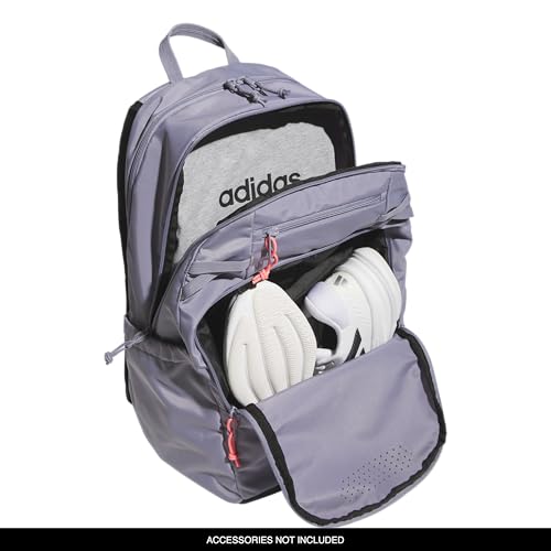 adidas Defender 5 Backpack for Sports, Gym, School and Travel, 33L, Slate Grey/Silver Metallic/Solar Turbo Pink, OSFA - color: Slate Grey/Silver Metallic/Solar Turbo Pink