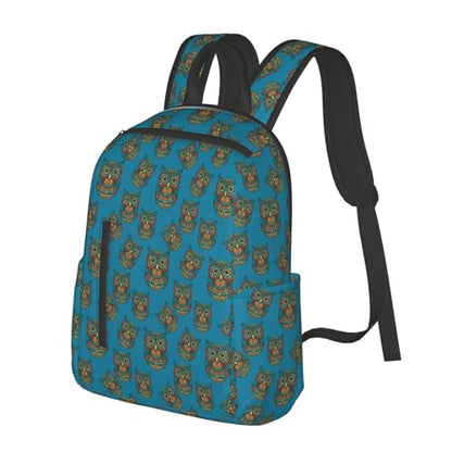 Anti Scratch Polyester Backpack Owl Print Boho Ethnic, Smooth Surface Multipurpose Travel Pack for All Weather Daily Use Unisex - color: Picture (824)