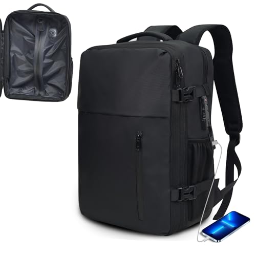 TPAID Vacuum Compression Backpack 60L with Built-in Pump, Combo Lock & USB - size: 17 Inch