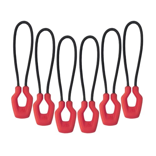 Y-SHP MATRIX Zipper Pulls 6-Pack TPU Polyester Replacement EDC Red - color: Red