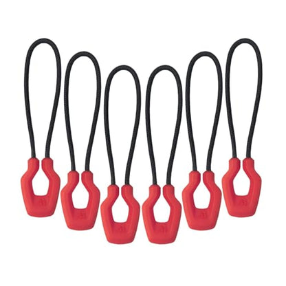 Y-SHP MATRIX Zipper Pulls 6-Pack TPU Polyester Replacement EDC Red - color: Red
