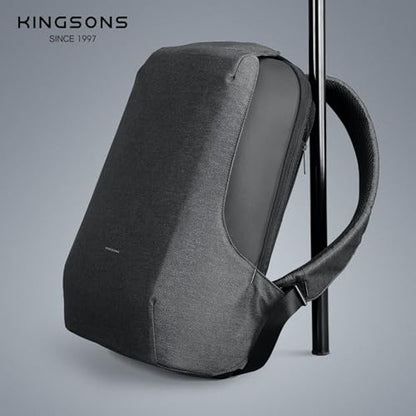 Kingsons Anti-Theft Laptop Backpack-TSA Lock Travel Slim Backpack with USB Charging,Waterproof Polyester Fits 15.6 Inch Laptop for Men Business Office Commuting Hiking Work Black - color: Ks3233w-a-us