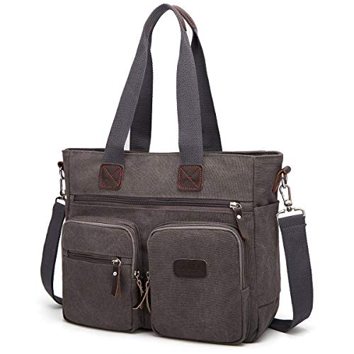 ToLFE Women Top Handle Satchel Handbags Shoulder Bag Messenger Tote Bag Purse Crossbody Bag Travel Work Tote Bag - color: New-grey, size: Double handles with 9.1" drop