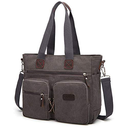 ToLFE Women Top Handle Satchel Handbags Shoulder Bag Messenger Tote Bag Purse Crossbody Bag Travel Work Tote Bag - color: New-grey, size: Double handles with 9.1" drop