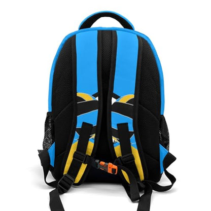 Sky Blue Gold Volleyball Personalized School Backpack Casual Laptop Bag for Man Woman - color: Muilti 20