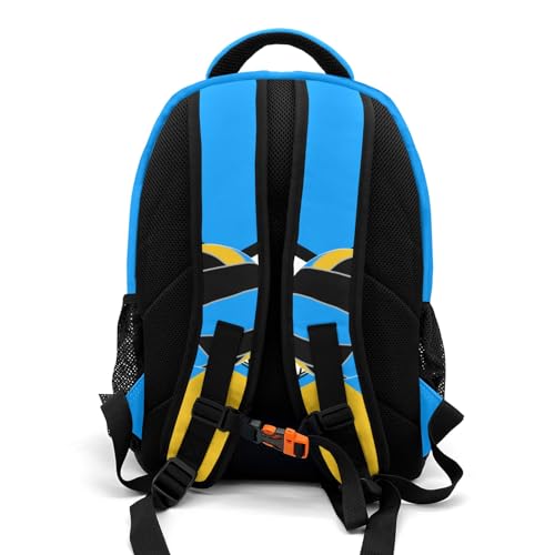 Sky Blue Gold Volleyball Personalized School Backpack Casual Laptop Bag for Man Woman - color: Muilti 20
