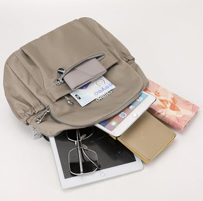 Mini Backpack Purse for Women Lightweight Nylon Casual Bag Small Daypacks for Work Travel (D Coffee) - color: D Coffee