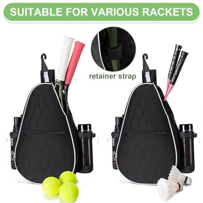 Tennis Bag for Women Men, Tennis Racket Bags Backpack Lightweight Water Resistant Sling Crossbody Gym Backpacks for Tennis Racquet, Pickleball Paddles, Badminton, Pickleball Gear & Accessories