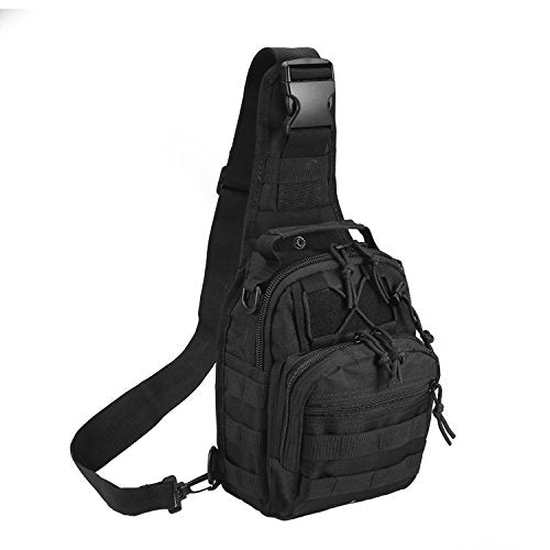 Tactical Shoulder Bag,1000D Outdoor Military Sling Daypack Backpack - color: 1 Pack Black
