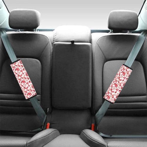 Dreaweet Strawberry Print Seat Belt Cover Pad Cute Seatbelt Covers for Women Girly,Soft Seatbelt Cushion Seat Belt Covers for Adults Kids - color: Strawberry
