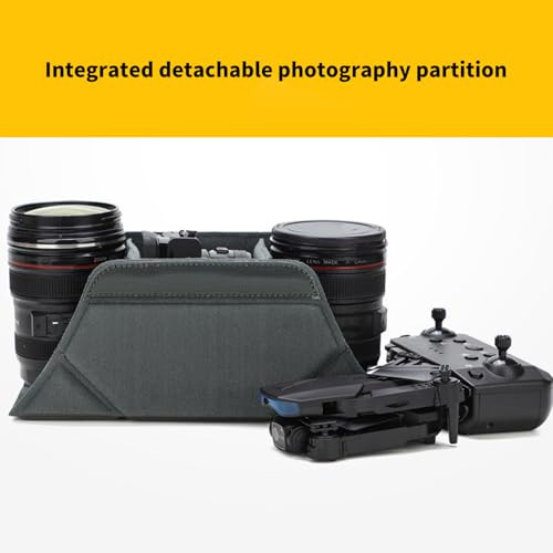 Camera Bag Insert, Soft Lined Foldable Protective Cube with 3 Adjustable Compartments, Flexible Partition Design for Mirrorless Lens Photography Gear Storage
