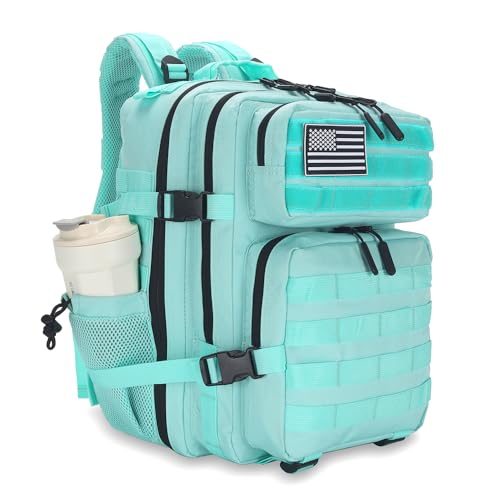 Lovelinks21 45L Tactical Assault Backpack 3 day assault pack with Molle Waterproof backpack Rucksack for Tactical Backpacks (Mint Green) - color: Mint Green