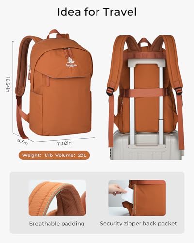 Travel Backpack for Women & Men, Water Resistant 15.6 Inch Laptop Backpack, Lightweight School Bag, Casual Daypack for Commute, College, Travel & Daily Use (Caramel) - color: Caramel