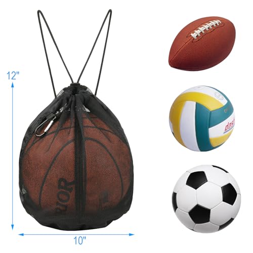 Cosmos Basketball Bag Basketball Backpack - Soccer Football Single Ball Storage Mesh Back Sack Crossbody Sling Sackpack for Volleyball Rugby Equipment, Sport Bag Organizer for Gym Pool Beach Travel