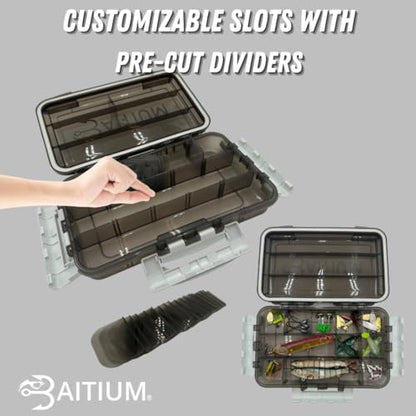 Baitium XTRAseal Waterproof Fishing Tackle Box Organizer, Tackle Boxes With Dividers, Tacklebox for Fishing, 3600 3700 Tackle Tray, Fishing Gear - size: 3600 (10.6" x 6.7" x 2")