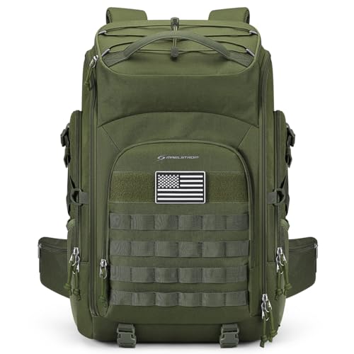 Maelstrom Tactical Backpack for Men, Water Resistant 40L Military Backpack, for Hiking, Camping, Gym with Molle System (Army Green) - color: C.army Green