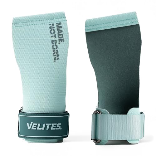 Velites - All Terrain Grips - Official Crossfit® Games Gymnastics Grips - No-Chalk Required - for All Bars & Surfaces - Includes Wristbands & Bag - color: Mint, size: Medium