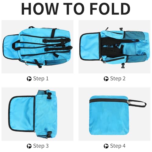 Small Hiking Backpack 35L Travel Lightweight Hiking Packable Daypack Water-Resistant Foldable Backpacks for Women Men Camping (Blue) - color: Blue, size: 35L