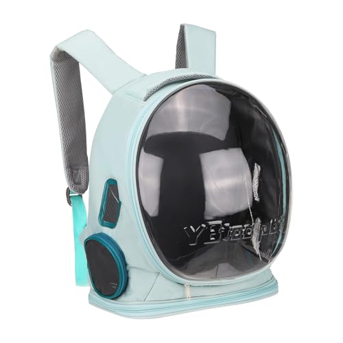 Pet Backpack Carrier, Portable and Ventilated, Oxford Cloth, Dog Cat Travel Bag with Transparent Cover 12.99", (Blue, 1 Pcs), Intended for Hiking/Camping/Traveling - color: Blue