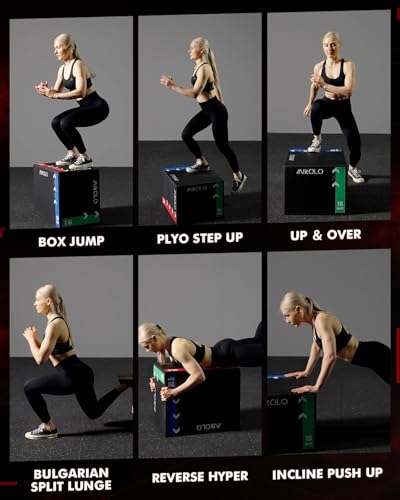 Mikolo 3-in-1 Foam Plyometric Box – Soft Jump Box with Solid Wood Core, High-Density Foam and Non-Slip Cover – No Assembly Required for Home Gym Workout - style: 20" x 18" x 16"