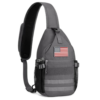 HALOVIE Crossbody Sling Bag Anti Theft RFID Sling Backpack Lightweight Travel Hiking EDC Tactical Chest Shoulder Pack Gift for Men - color: Gray