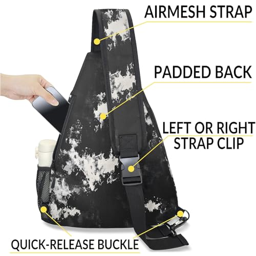 Pickleball Bag for Women Men Adjustable Crossbody Sling Backpack Hold Pickleball Paddle Water Bottle - color: Multicolor 4