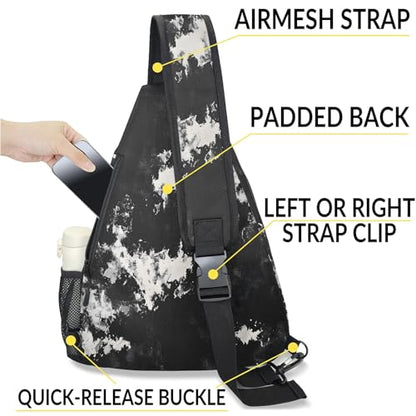 Pickleball Bag for Women Men Adjustable Crossbody Sling Backpack Hold Pickleball Paddle Water Bottle - color: Multicolor 4