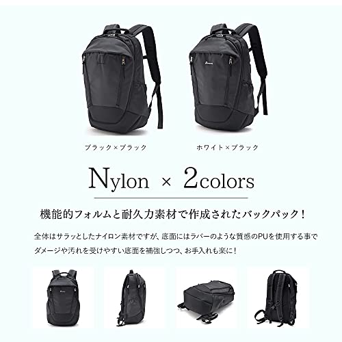 Rename Nylon Double Zip Backpack, Backpack, Men's, Simple, Black - color: Black