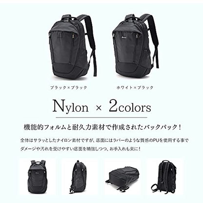 Rename Nylon Double Zip Backpack, Backpack, Men's, Simple, Black - color: Black