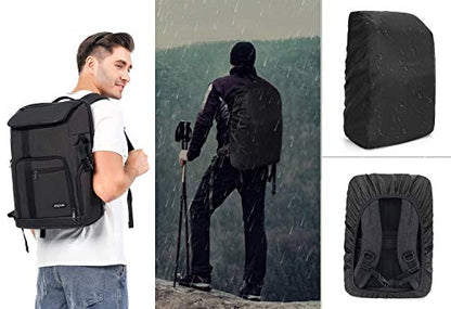 MOSISO Camera Backpack, DSLR/SLR/Mirrorless Large Men/Women Photography Camera Bag Case with 17.3 inch Laptop Compartment&Tripod Holder&Rain Cover Compatible with Canon/Nikon/Fuji/Laptop, Space Gray
