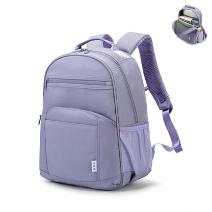 NOL Natural Organic Lifestyle Kids Backpack, School Backpacks for Teens Girls Boys, School Bookbag with Pencil Bag & Reflective Stripe for Elementary School - Light purple - color: Light Purple