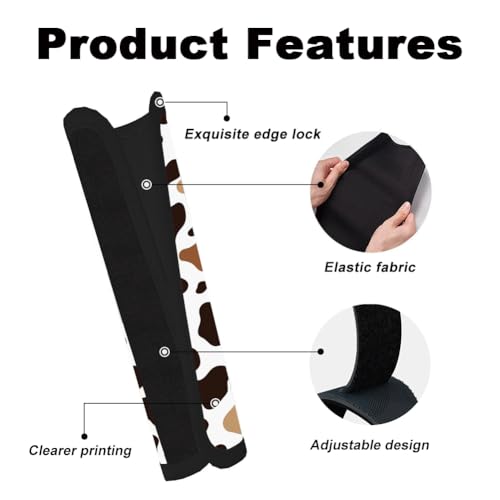 2Pcs Soft Auto Seat Belt Cover Pads, Stylish Cow Print Car Seatbelt Shoulder Cushion for Comfortable Driving, Compatible with All Cars' Seatbelt and Backpack Straps 11x2.4inch - color: Cow Print