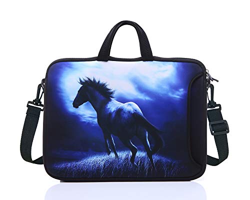 15.6-Inch Laptop Shoulder Sleeve Bag Case With Handle For 15 15.6" Acer Dell Hp (blue) - color: Blue