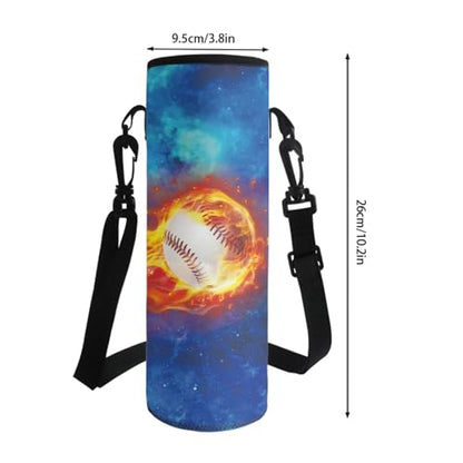 Baseball Flame Starlight Backpacks Schoolbag for Children Reusable Hiking Rucksack Casual Daypack Pencil Bag Lunch Box Bottle Pouch for Daily Use, Set of 4 - color: Baseball Flame Starlight