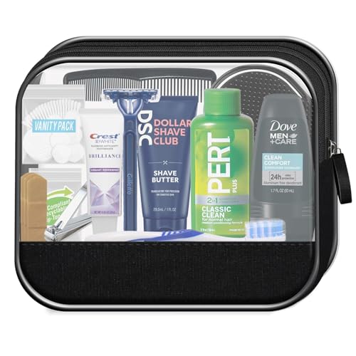 Convenience Kits International Men's 16-Piece Travel Skin Care and Body Care Kit with Shampoo, Body Wash, Lotion, Deodorant in Reusable Toiletry Bag, 40 Count Bulk Case - size: 40 Kits