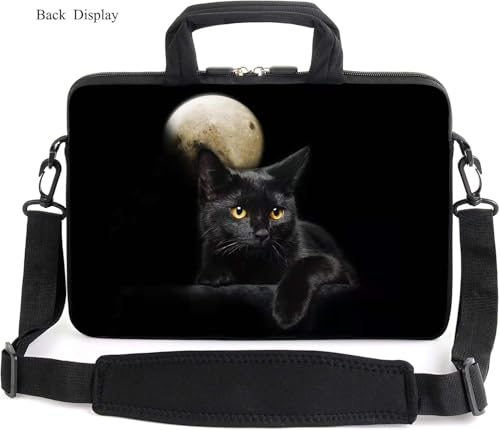 AMARY 17" Laptop Shoulder Bag Carrying Case Adjustable shoulder straps, comfortable handle, front pocket for storing mouse (Cat) - color: Cat